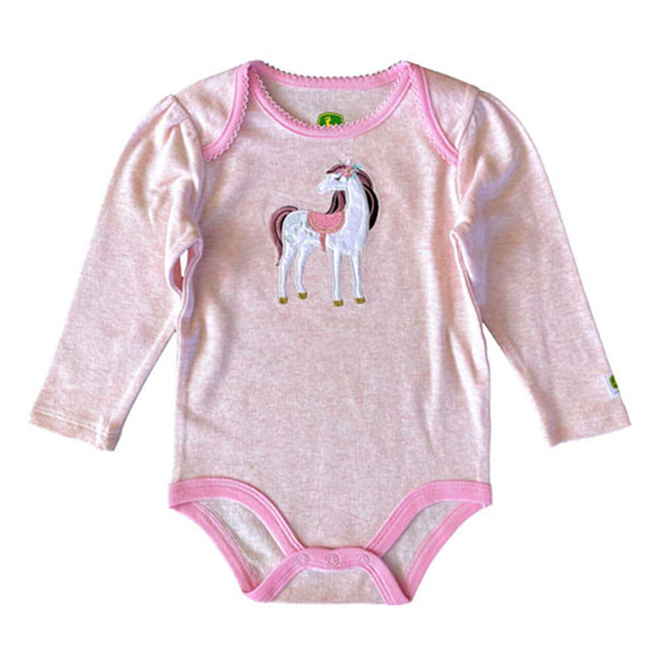 Soft Pink Heather Horse Bodysuit - LP77417,  image number 0