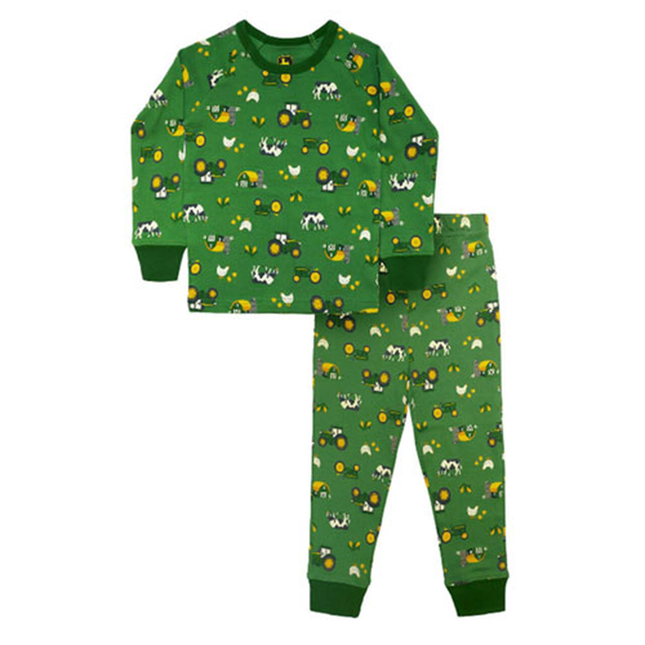 Green Farm Tractor 2 Pieces Pant Pajama Set Sz 4T - LP816874,  image number 0
