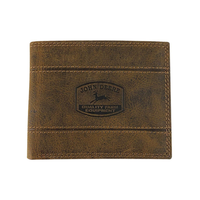 Brown Creased Historic Logo Bi-Fold Wallet - LP79890, 