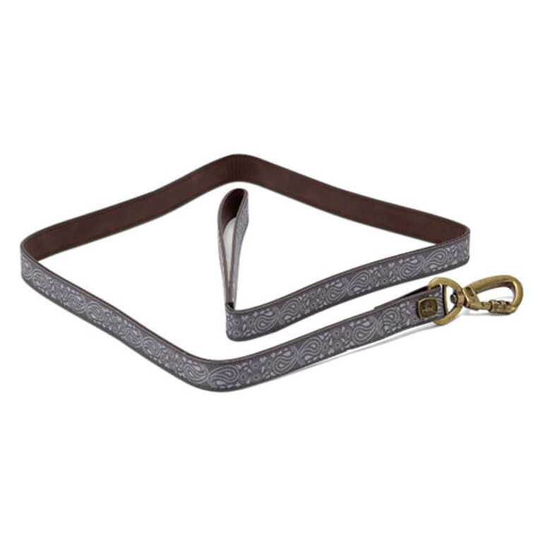 Gray Canvas and Leather 5' Dog Leash - LP82983, 