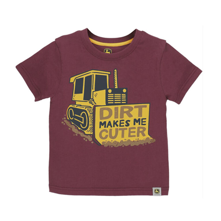 Maroon Dirt Makes Me Cuter T-Shirt, 