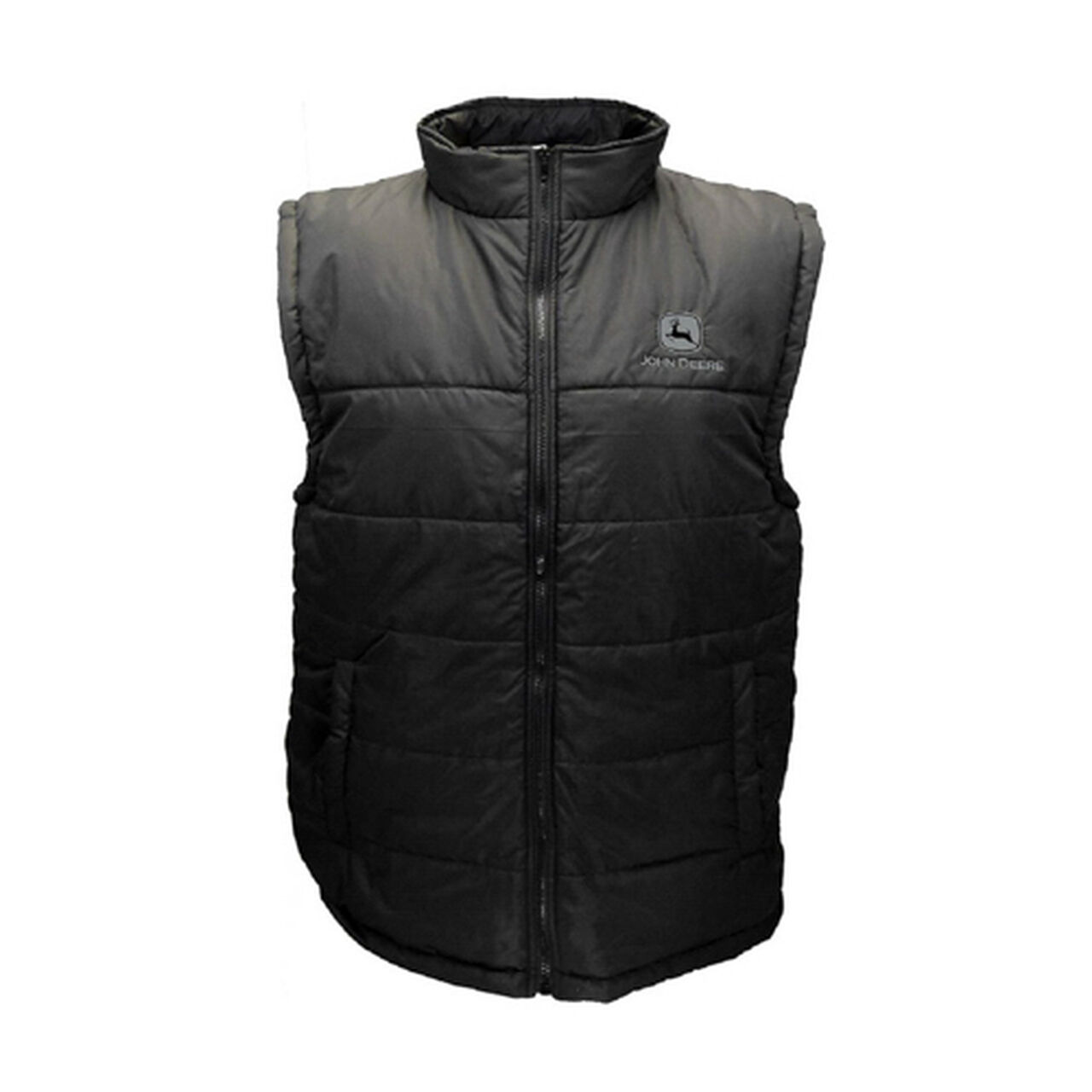 Black Polyfill Zipper Vest,  image number 0