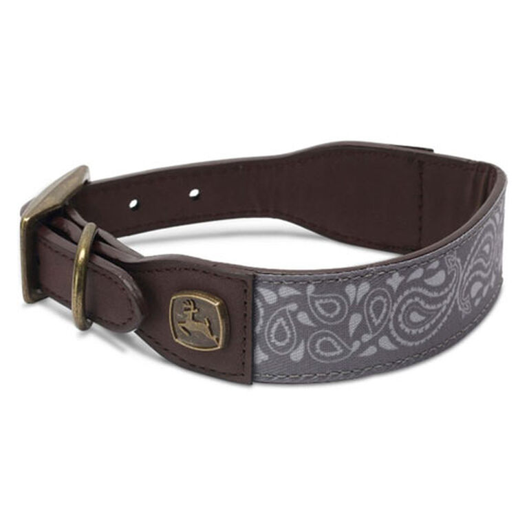 Gray Canvas and Leather Medium Dog Collar - LP82973, 